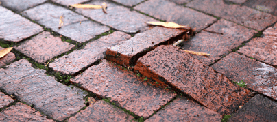 Brick pavement footpath