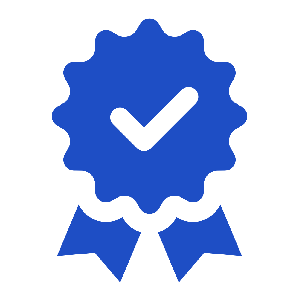 Blue trust badge icon